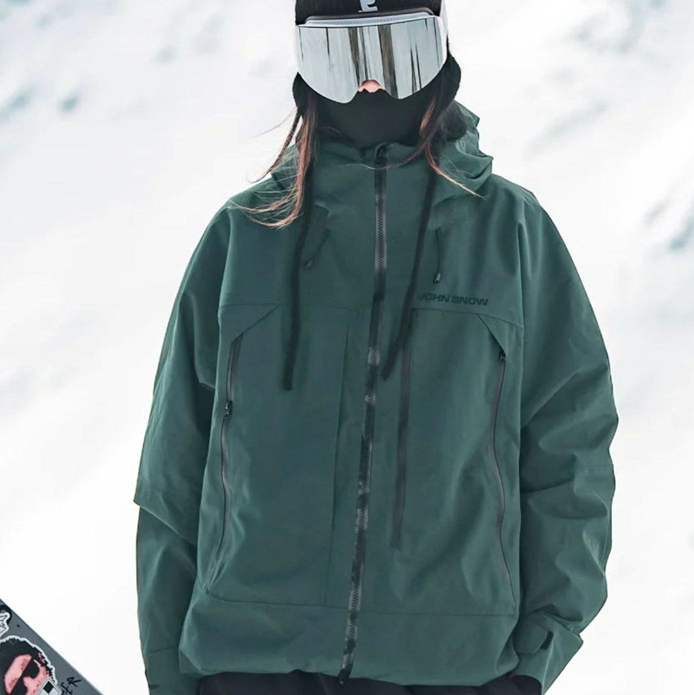 Leonie | Damen Wasserdichte Ski-Jacke Winddichte Kapuzenjacke für Schnee und Outdoor