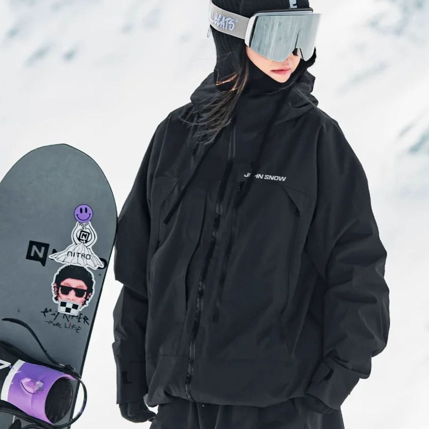Leonie | Damen Wasserdichte Ski-Jacke Winddichte Kapuzenjacke für Schnee und Outdoor