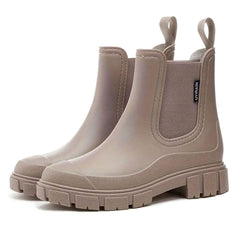 Greta | Damen Wasserdichte Slip-On Chelsea Stiefel mit Blockabsatz