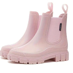 Greta | Damen Wasserdichte Slip-On Chelsea Stiefel mit Blockabsatz