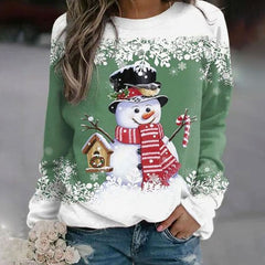 Katharina | Damen Weihnachts-Sweatshirt mit Schneemann-Motiv Lockere Passform