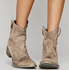 Marlene | Damen Wildleder-Westernstiefeletten für einen stilvollen Look
