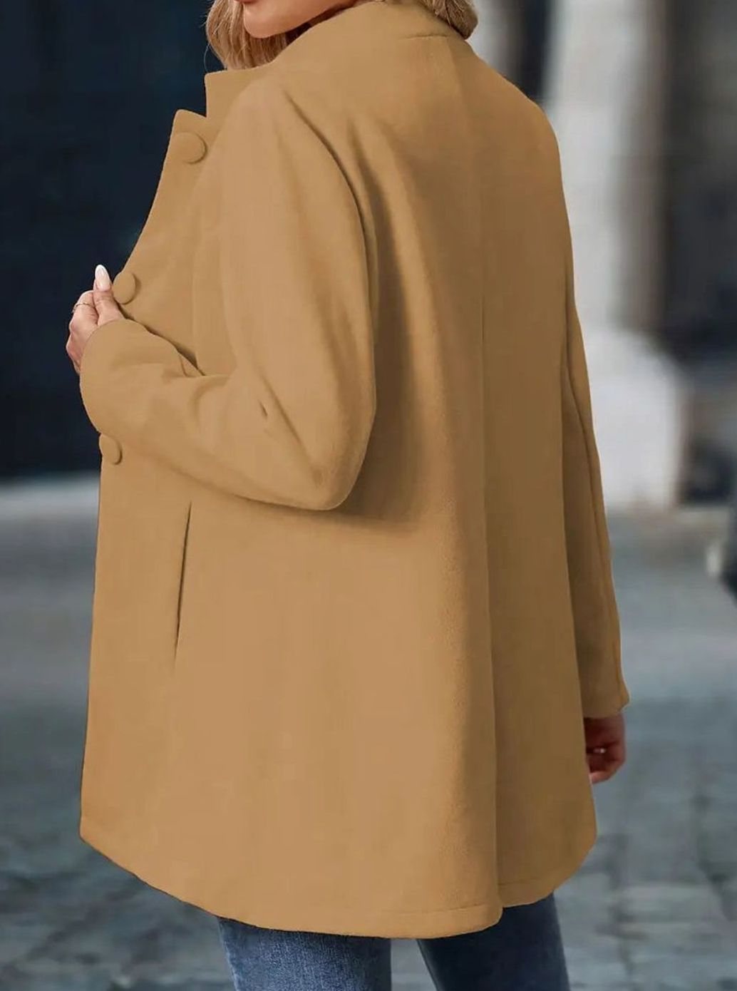 Katharina | Damen Wintermantel mit Knöpfen Stehkragen langärmelig eleganter Schnitt