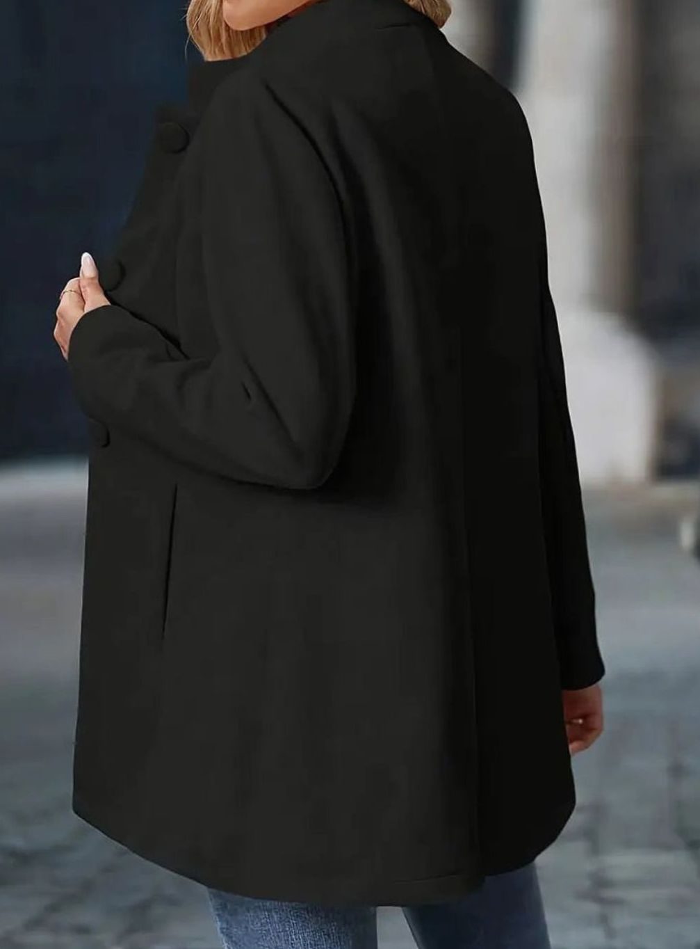 Katharina | Damen Wintermantel mit Knöpfen Stehkragen langärmelig eleganter Schnitt