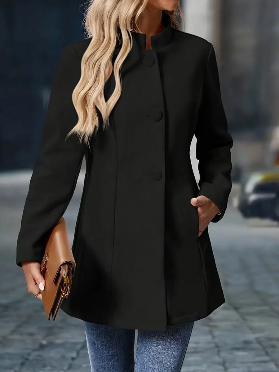 Lisa | Dames Elegante Staanboord Blazerjas Figurvormende Women Coat