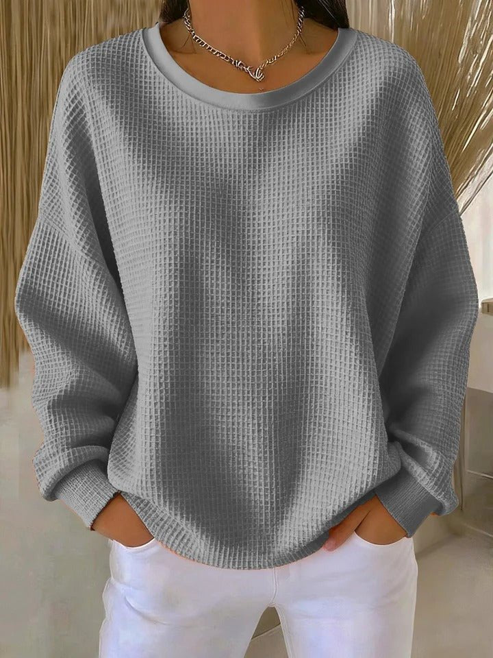 Elin | Dames Getextureerde Gebreide Trui Relaxed-Fit