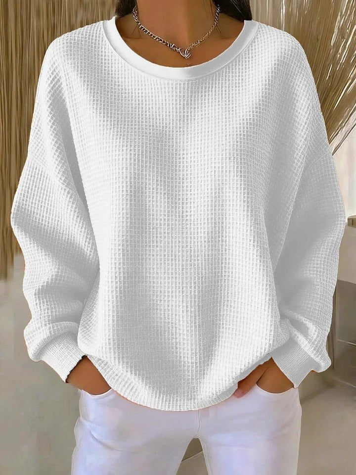Elin | Dames Getextureerde Gebreide Trui Relaxed-Fit