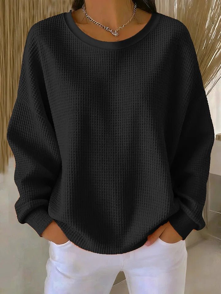 Elin | Dames Getextureerde Gebreide Trui Relaxed-Fit