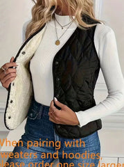Anna | Dames Gewatteerde Mouwloze Bodywarmer Knoopsluiting Voorzakken parka dames