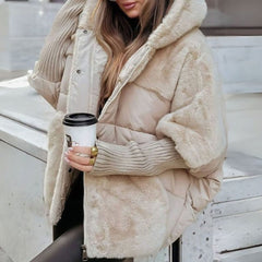 Eva | Dames Gewatteerde Winterjas Nepbont Capuchon Oversized Puffer