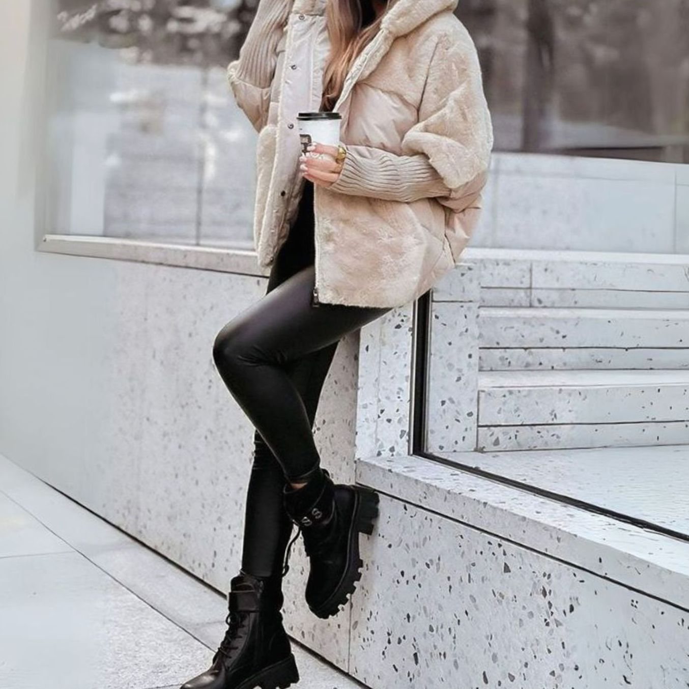 Eva | Dames Gewatteerde Winterjas Nepbont Capuchon Oversized Puffer