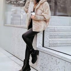 Eva | Dames Gewatteerde Winterjas Nepbont Capuchon Oversized Puffer