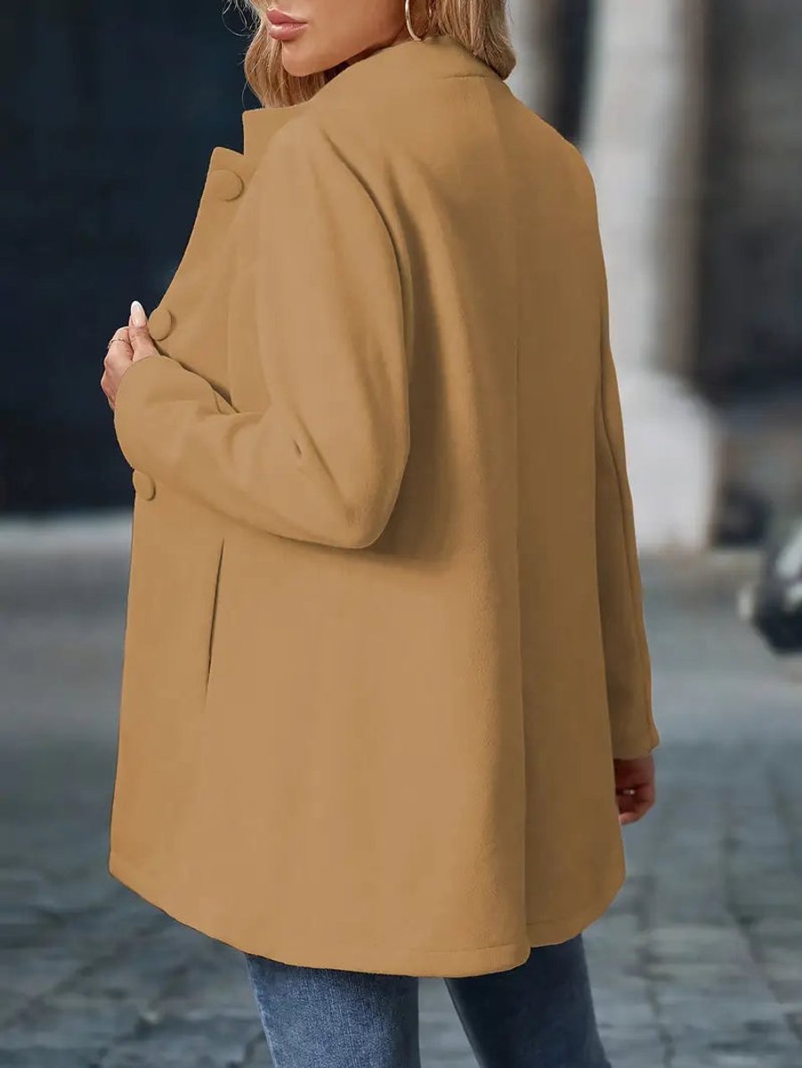Lotte | Dames Klassieke Knoopsluiting Staande Kraag Winterjas