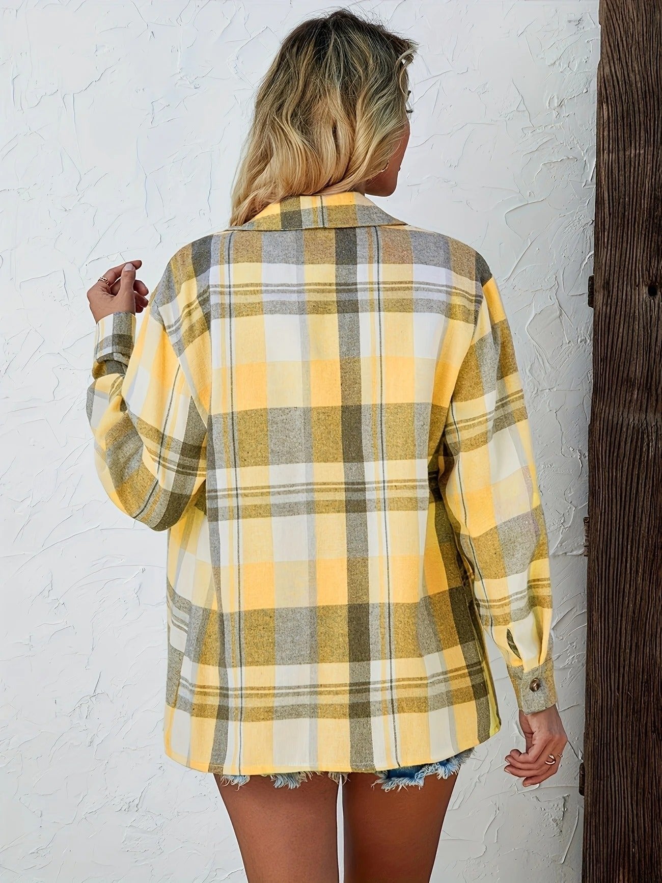 Lotte | Dames Oversized Geruit Flanel Overhemd met Lange Mouwen