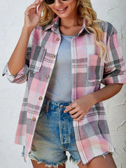 Lotte | Dames Oversized Geruit Flanel Overhemd met Lange Mouwen