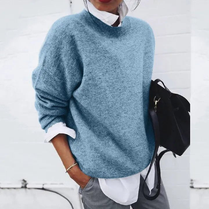 Fleur | Dames Relaxed-Fit Ronde Hals Cashmere Blend Trui