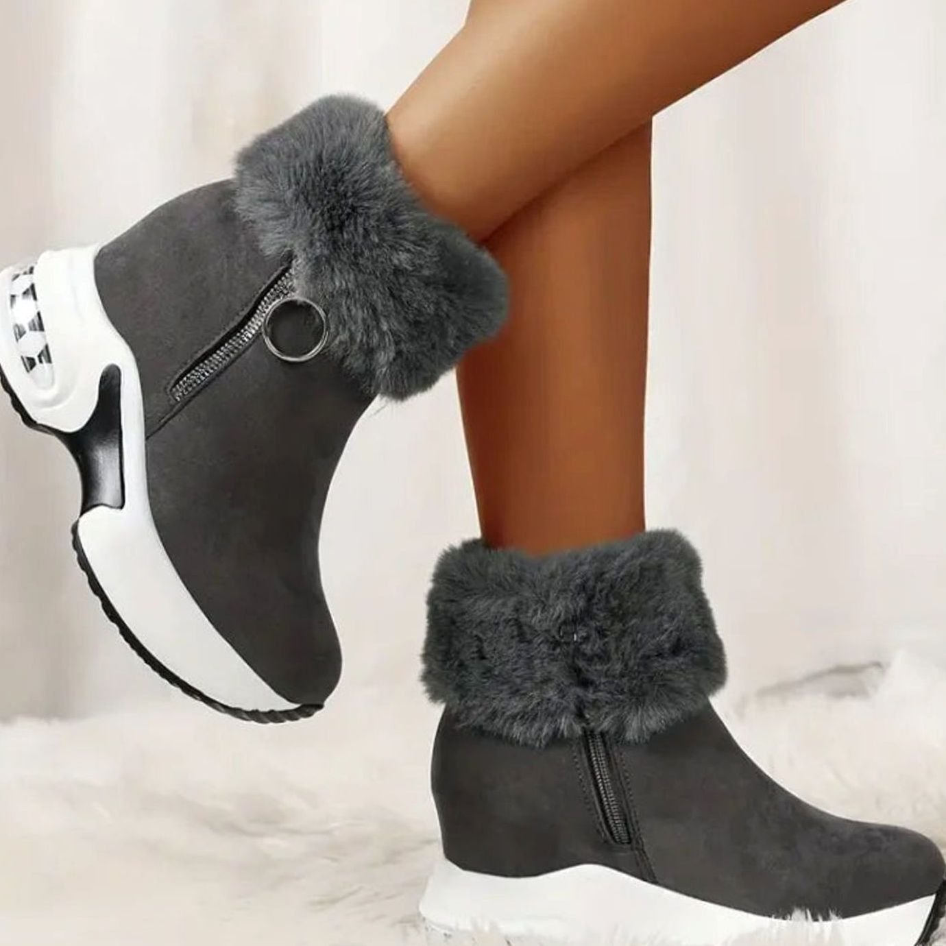 Anna | Enkellaarsjes Dames Warme Winterlaarzen Luchtdemping Antislip Zool