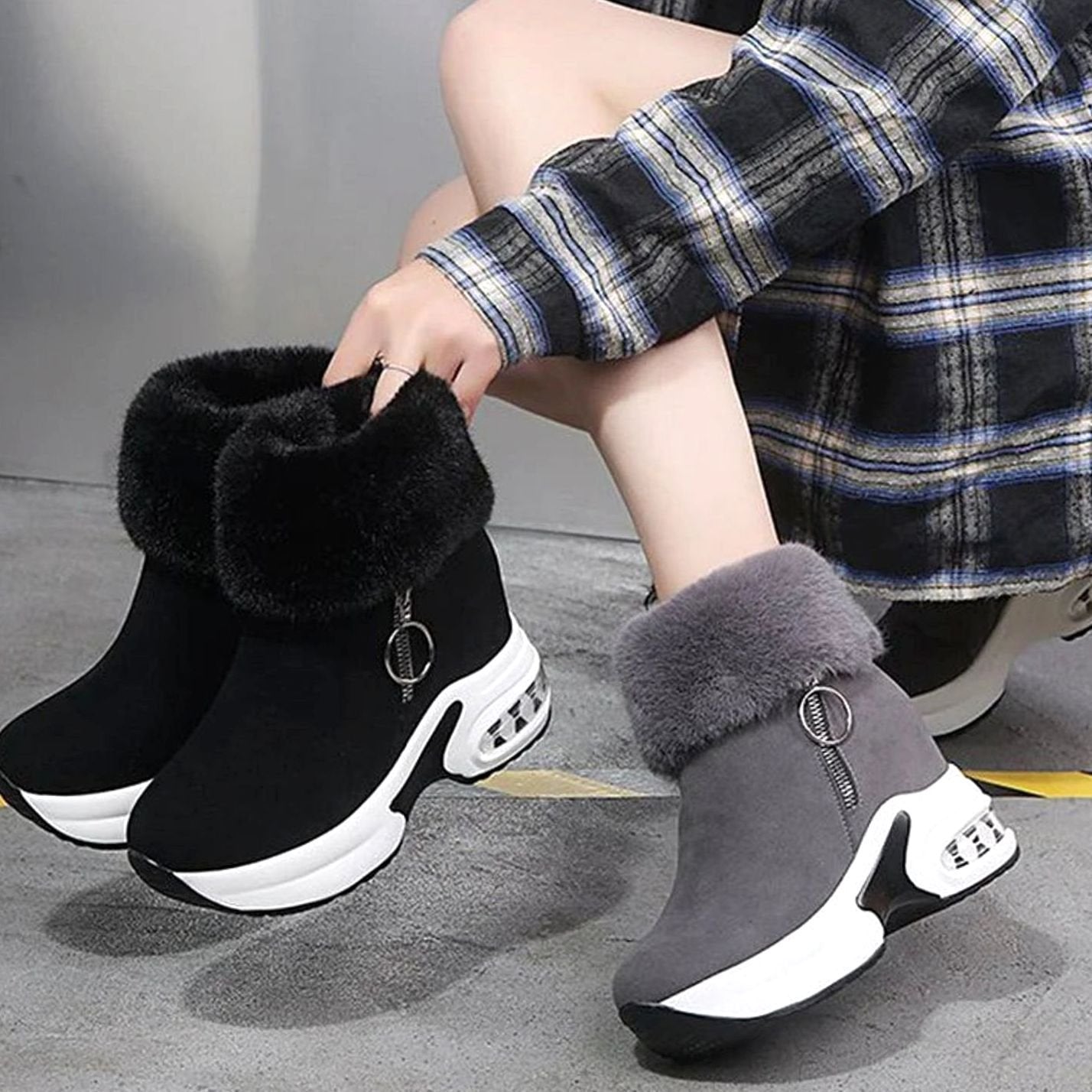 Anna | Enkellaarsjes Dames Warme Winterlaarzen Luchtdemping Antislip Zool