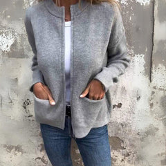 Emma | Gebreide Ritssluitings Vest Dames met Zakken Relaxed Fit