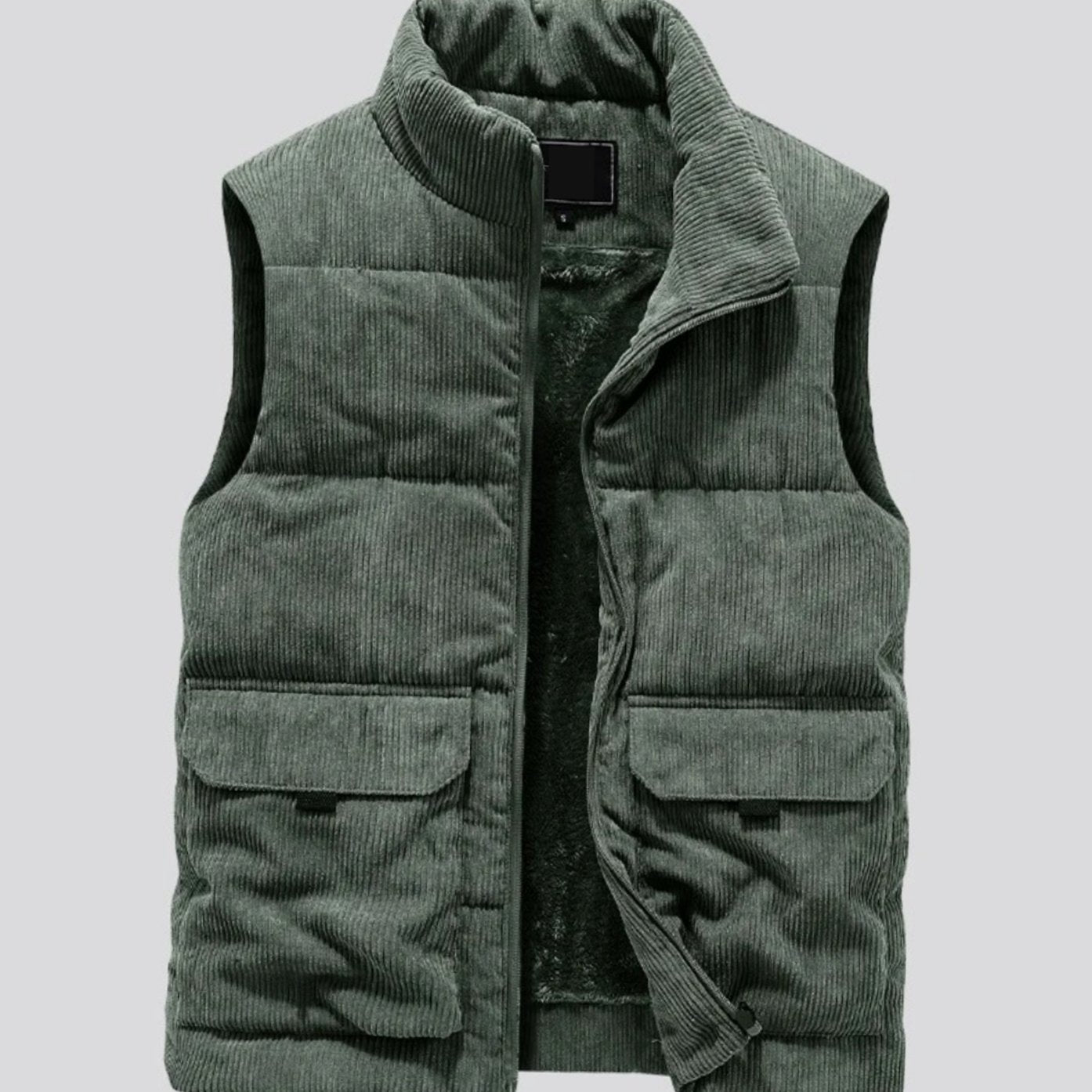 Bowen | Heren Corduroy Gewatteerde Bodywarmer Fleece Gevoerd Vest