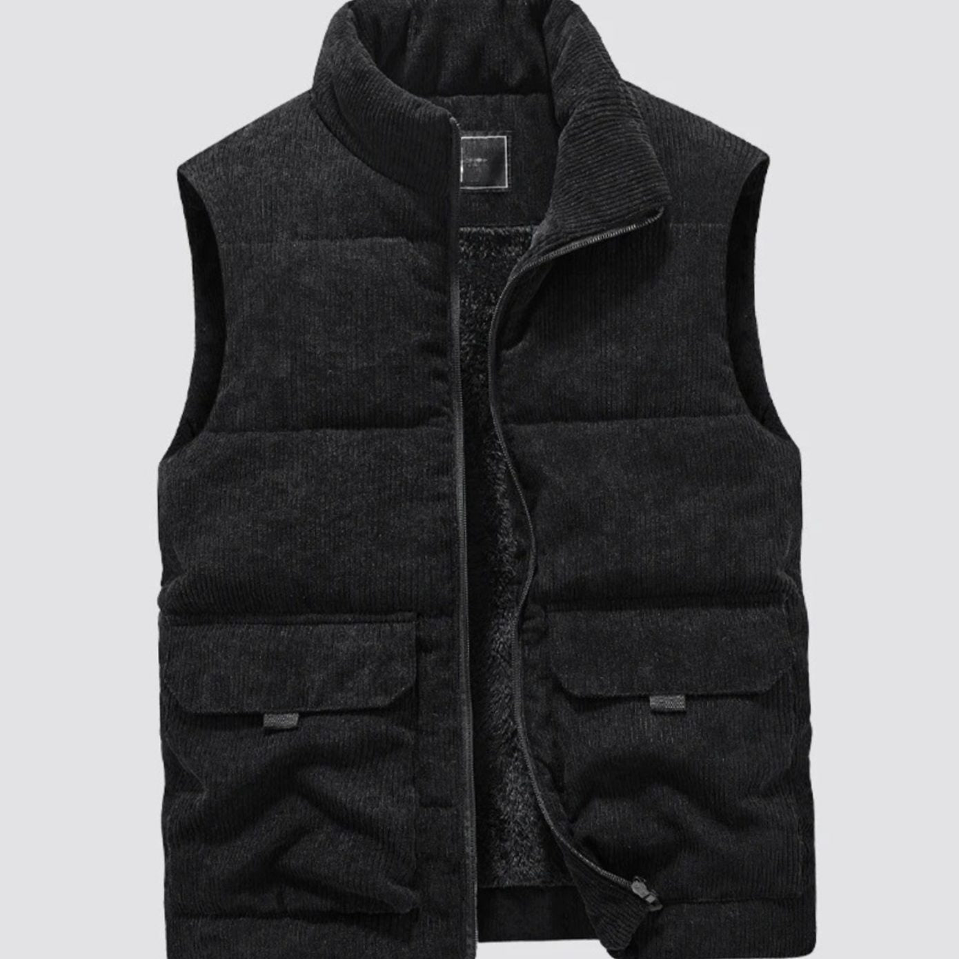 Bowen | Heren Corduroy Gewatteerde Bodywarmer Fleece Gevoerd Vest