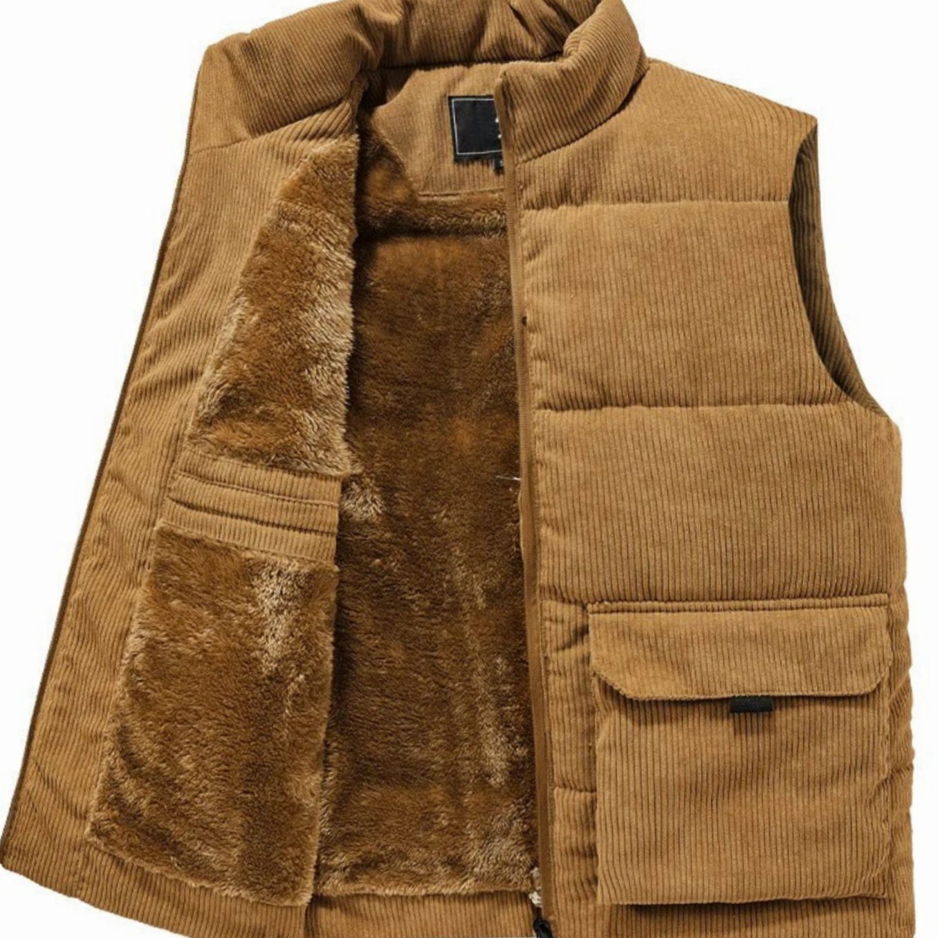 Bowen | Heren Corduroy Gewatteerde Bodywarmer Fleece Gevoerd Vest