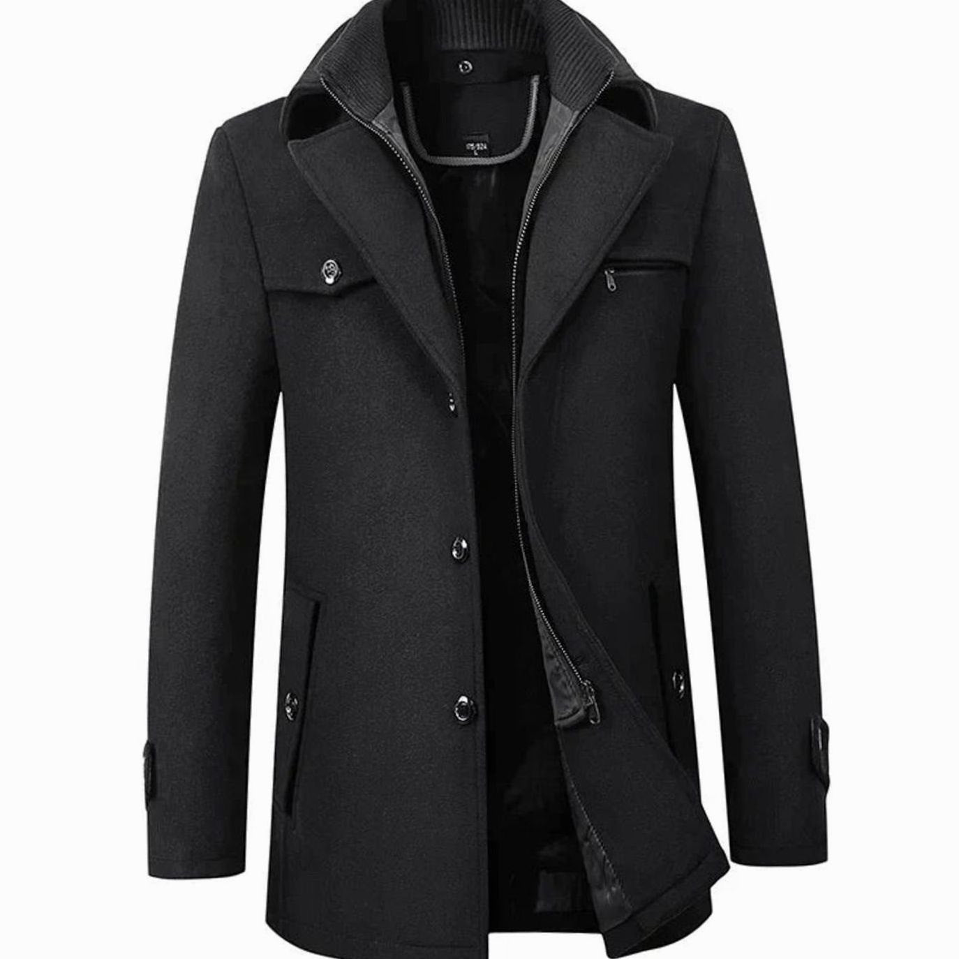 Luuk | Heren Elegante Dubbelkraag Klassieke Winterjas Stijl Wollen Overjas