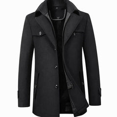 Luuk | Heren Elegante Dubbelkraag Klassieke Winterjas Stijl Wollen Overjas