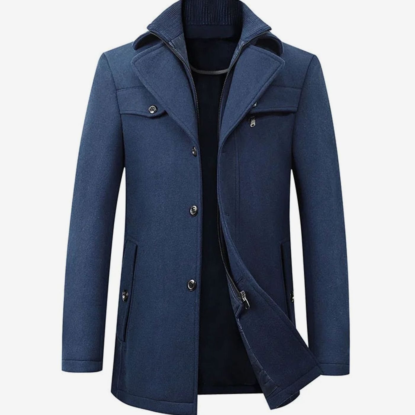 Luuk | Heren Elegante Dubbelkraag Klassieke Winterjas Stijl Wollen Overjas