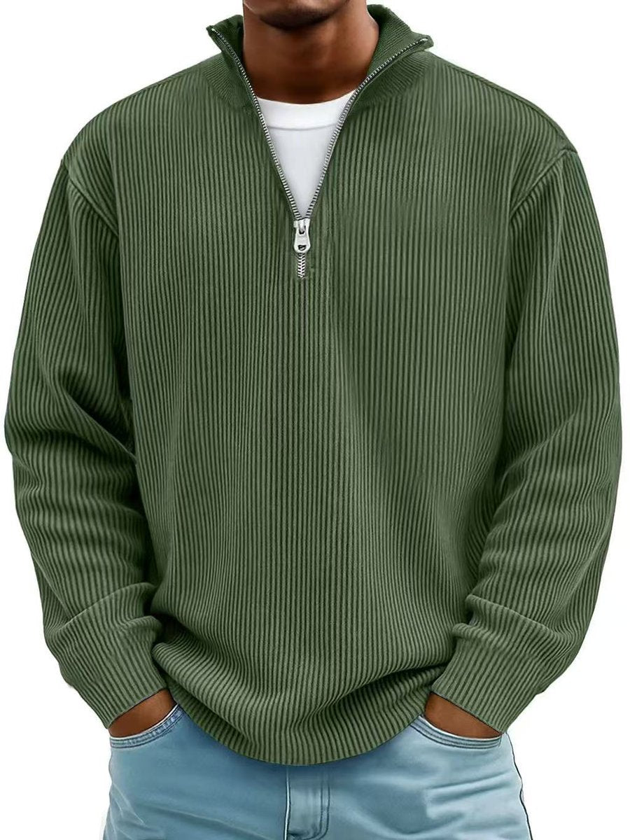 Mees | Heren Gebreide Quarter-Zip Pullover Sweater Ribstof