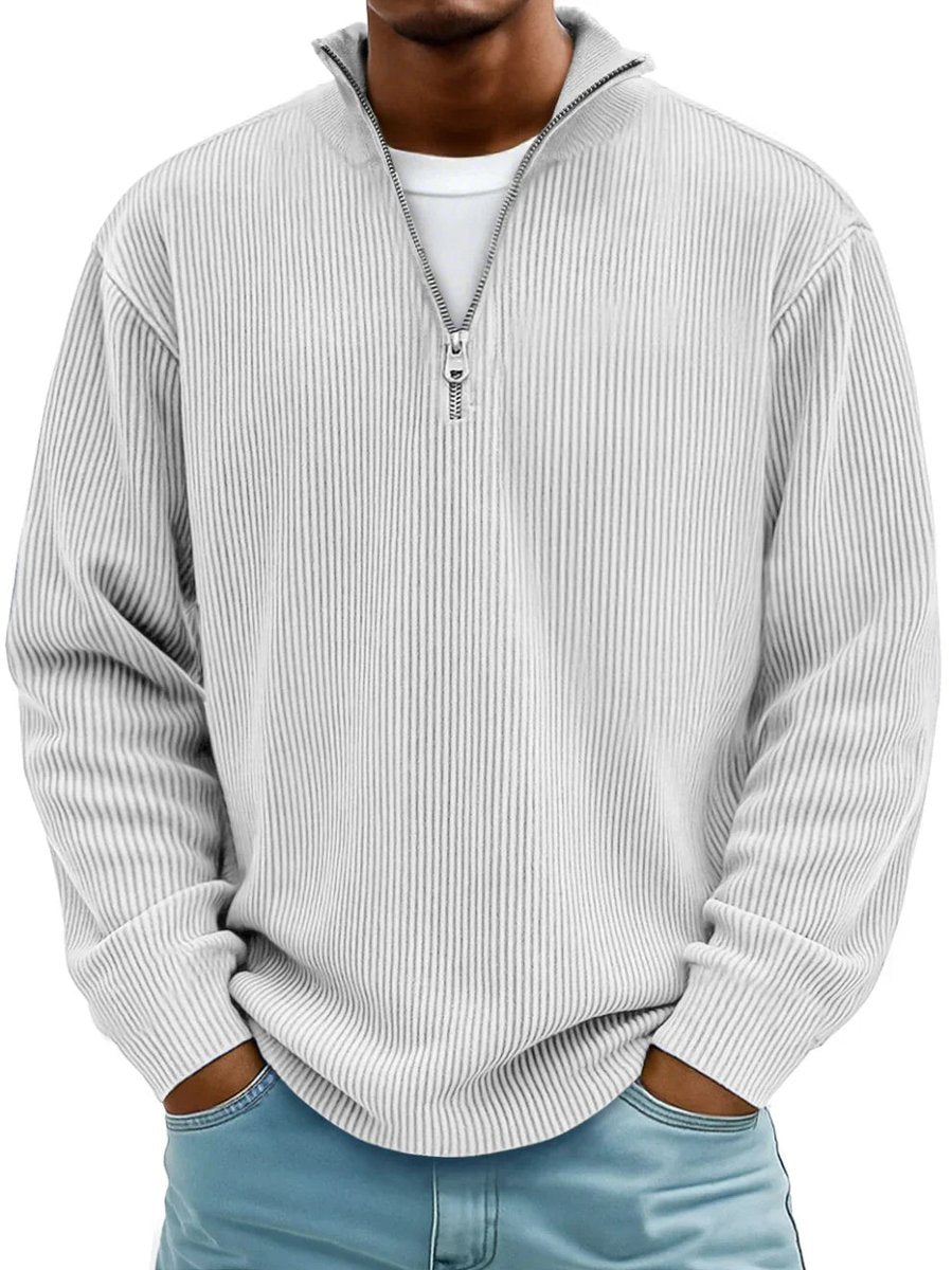 Mees | Heren Gebreide Quarter-Zip Pullover Sweater Ribstof
