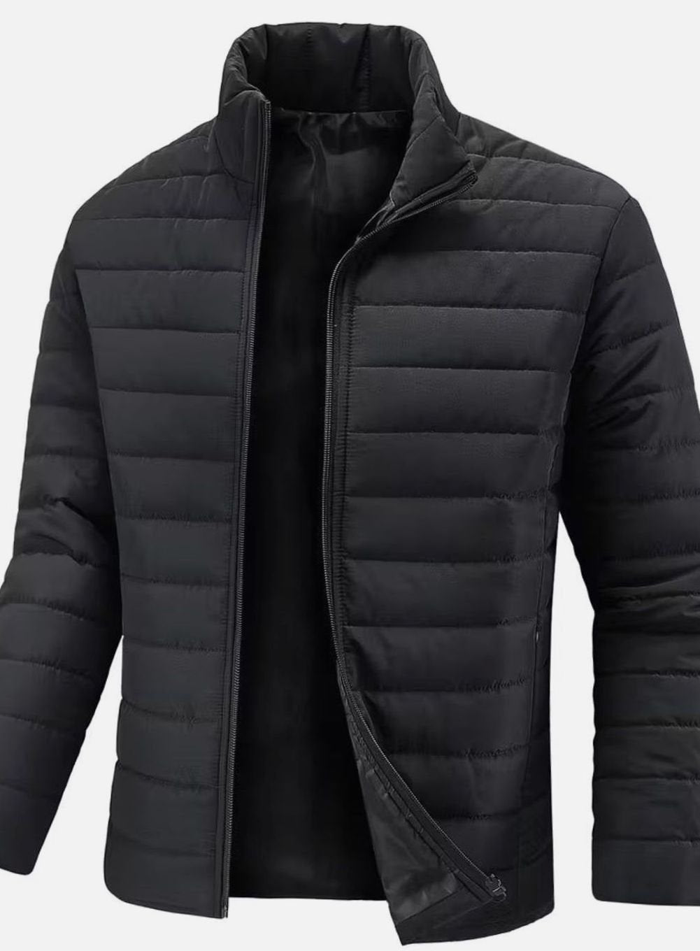 Bram | Heren Slim-Fit Gewatteerde Steppjas Staande Kraag Ritssluiting