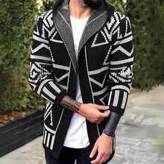 Luuk | Heren vest retro gebreid open cardigan met capuchon