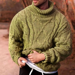 Alexander | Herren Dicker Zopfstrick-Rollkragenpullover für den Winter