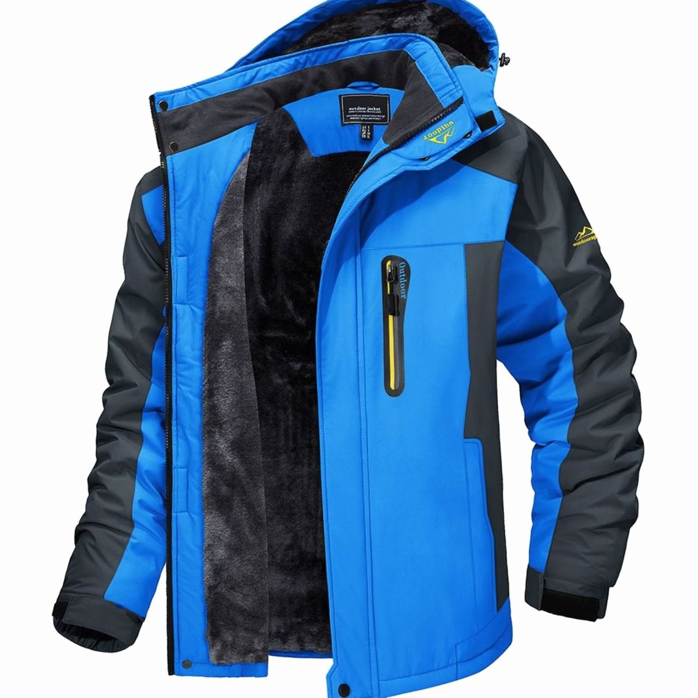 Julian | Herren Fleece-gefütterte Winterjacke mit Reißverschluss und Kapuze