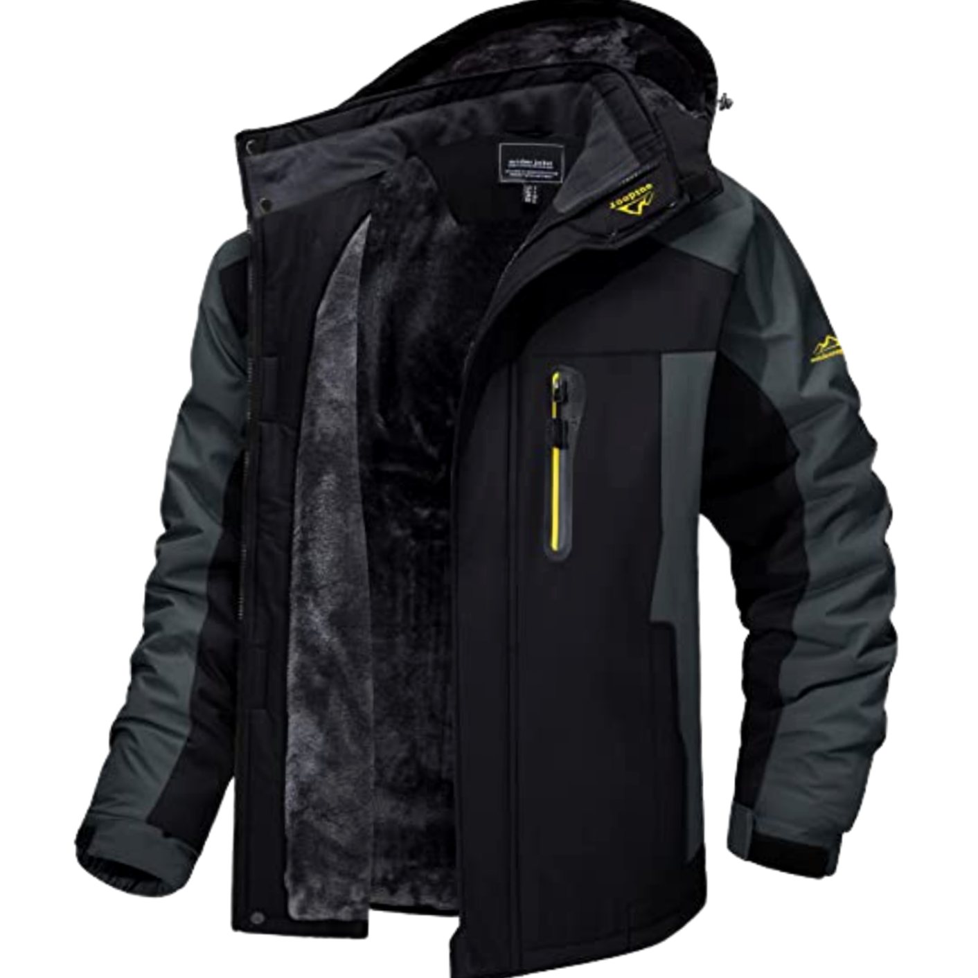 Julian | Herren Fleece-gefütterte Winterjacke mit Reißverschluss und Kapuze