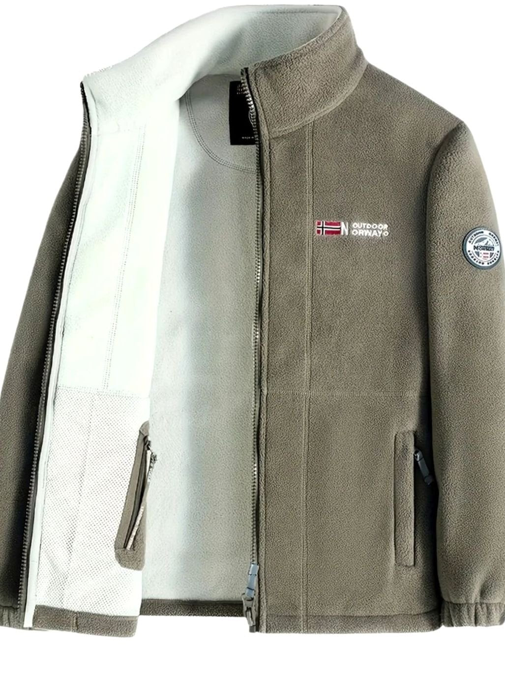 Andreas | Herren Fleece Outdoor-Jacke mit Reißverschluss Stehkragen Innenfutter