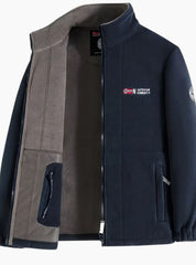 Andreas | Herren Fleece Outdoor-Jacke mit Reißverschluss Stehkragen Innenfutter