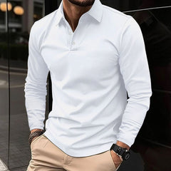Christian | Herren Klassisches Langarm-Poloshirt Slim-Fit Eleganter Kragen