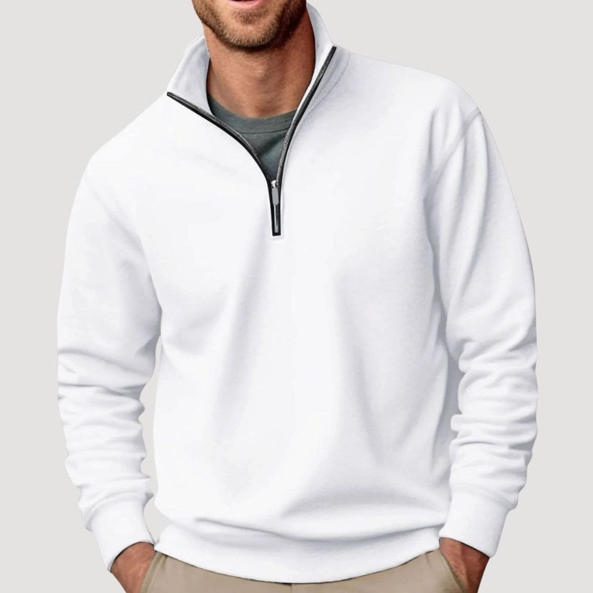 Dominik | Herren Pullover mit Viertelreißverschluss Lockere Passform Sweatshirt
