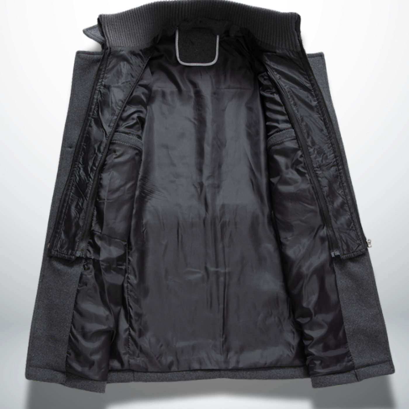 Leon | Herren Smart-Casual Wollmantel mit Knopfverschluss und Stehkragen