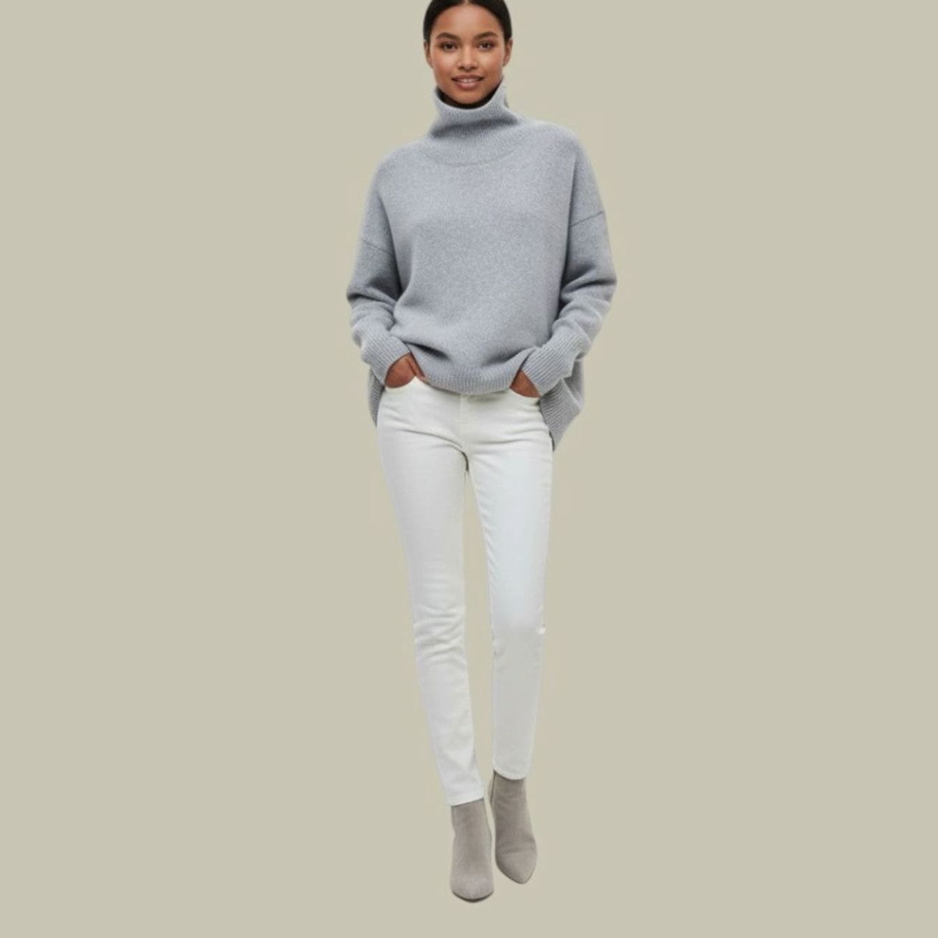 Elfriede | Rollkragenpullover für Damen Oversized Relaxed-Fit Strickpullover