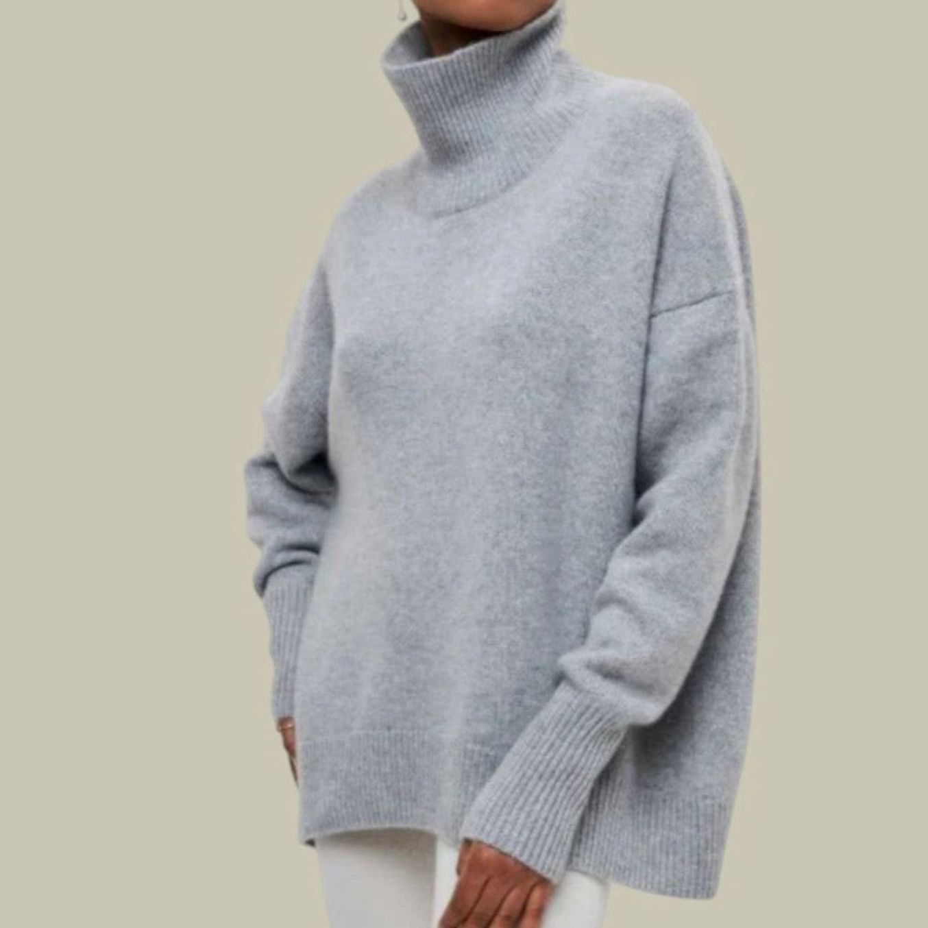 Elfriede | Rollkragenpullover für Damen Oversized Relaxed-Fit Strickpullover