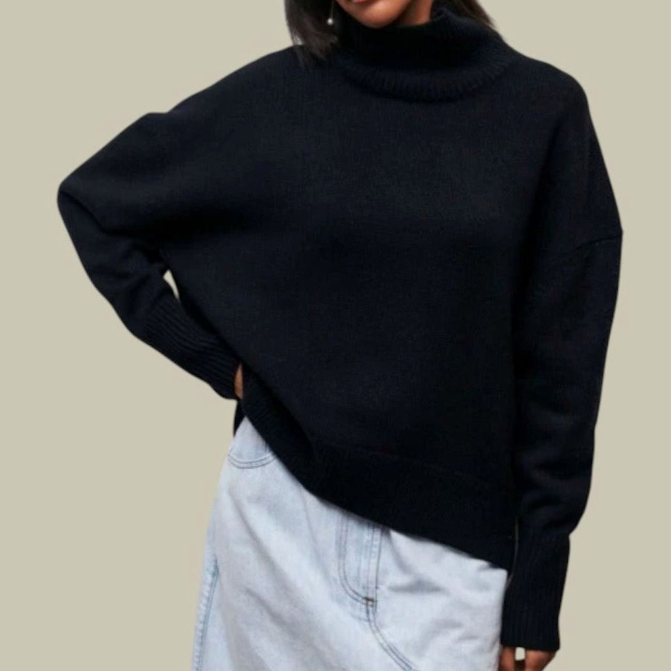 Elfriede | Rollkragenpullover für Damen Oversized Relaxed-Fit Strickpullover