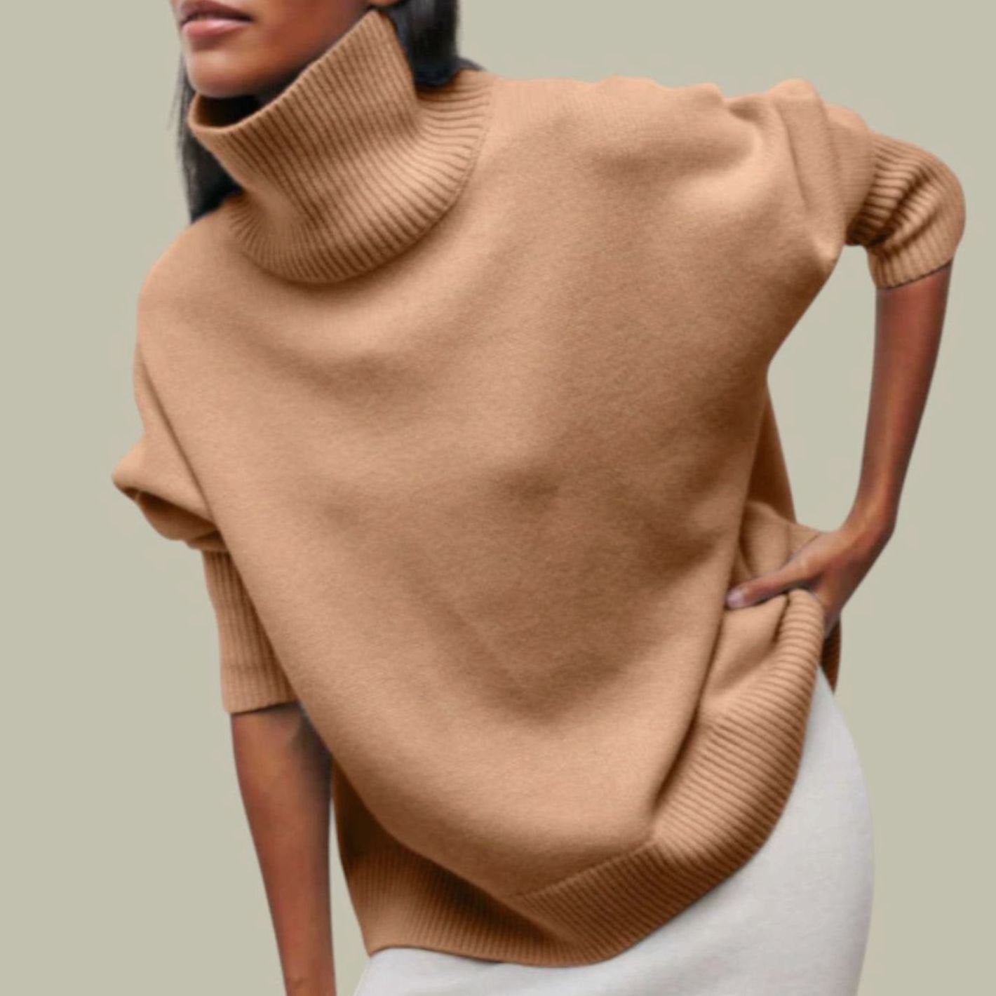 Elfriede | Rollkragenpullover für Damen Oversized Relaxed-Fit Strickpullover