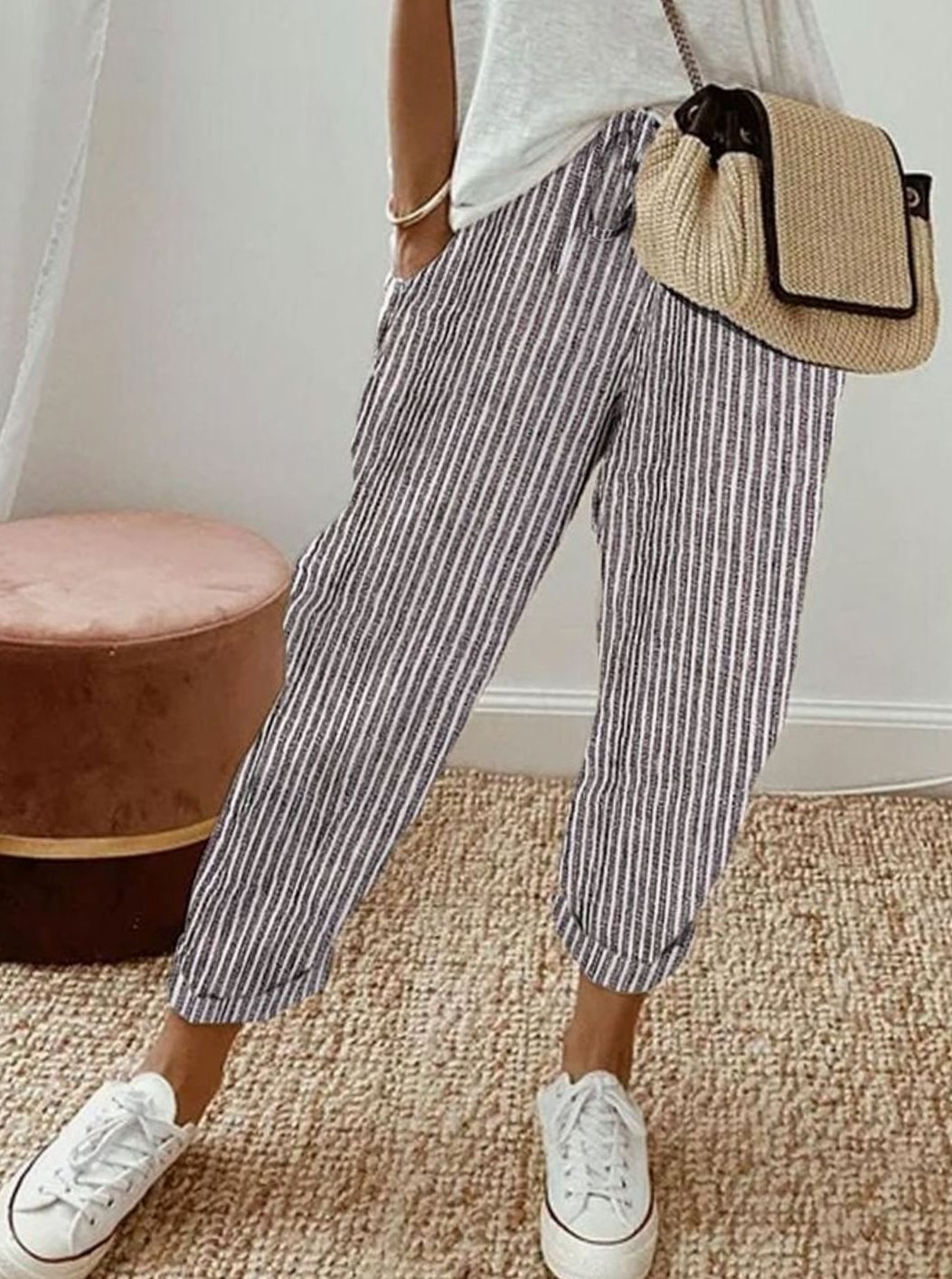 Hannah | Stilvolle Freizeit-Leinenhose Damen Kordelzug Locker Geschnitten