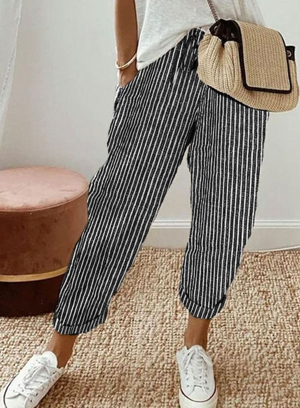 Hannah | Stilvolle Freizeit-Leinenhose Damen Kordelzug Locker Geschnitten
