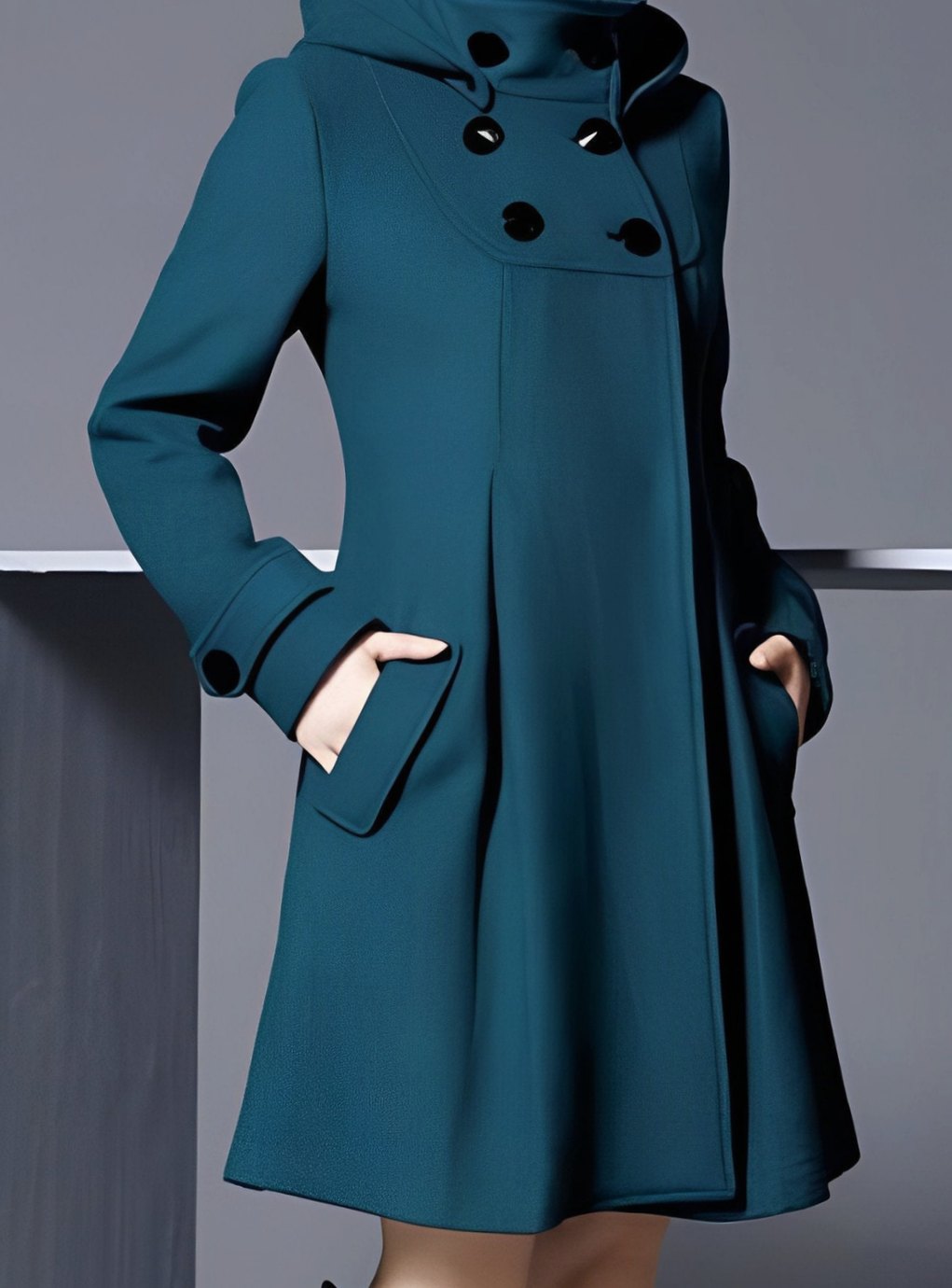 Femke | Trenchcoat Dames A-Lijn Dubbelrijige Knopen Capuchon Winterjas