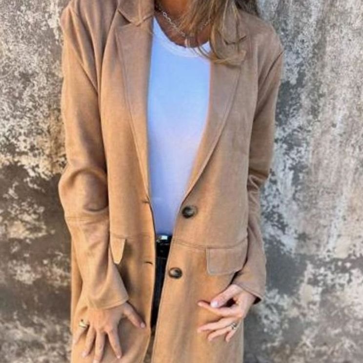 Anna | Trenchcoat Dames Elegante Lange Blazerjas met Reverskraag