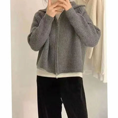 Lotte | Vest Dames Geribd Gebreid Oversized Ritsjas